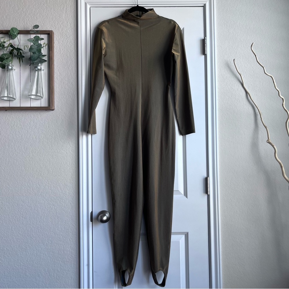 vintage The Limited glam gold longsleeve mockneck cat suit jumpsuit